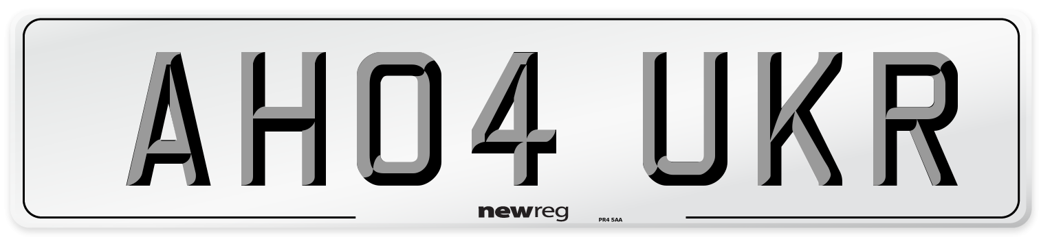 AH04 UKR Number Plate from New Reg